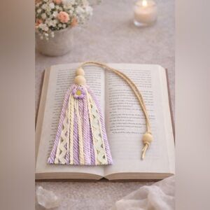 Lavender & Cream Tassel Bookmark